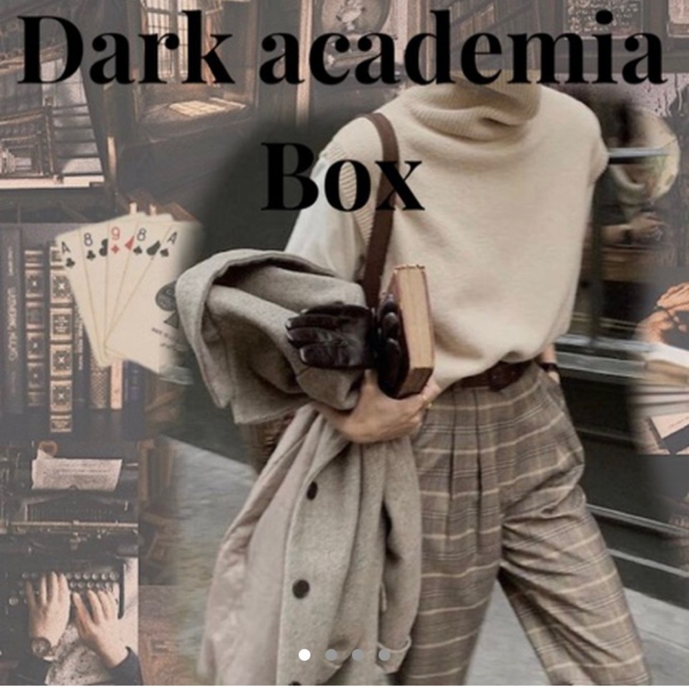 Dark academia style mystery box